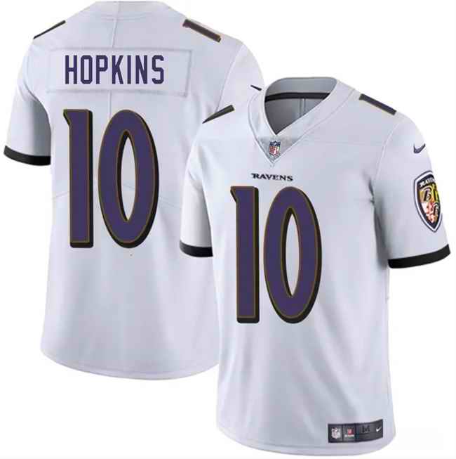 Men's Baltimore Ravens #10 DeAndre Hopkins White Vapor Limited Football Jersey
